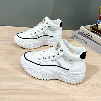 2023 Verano de las Nuevas Mujeres de los Zapatos de las Zapatillas de deporte Estilo coreano Transpirable Deporte Casual Zapatos de Mujer Zapatos de las Mujeres de Color Sólido de Malla de Aire