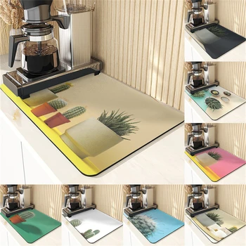 3D de la Planta de Estilo Absorbente de Secado Tapete Para la Mesa de la Cocina Servilletas Para la Alimentación de Utensilios de cocina de Una Especie De Cactus de Impresión de Silicona de Posavasos