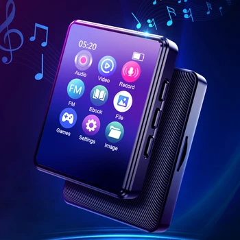 8/16/32/64G de Música, Reproductor de MP3 de 1,8 pulgadas de Pantalla Táctil de la Portátil de alta fidelidad Reproductor Bluetooth Compatible con 5.0 de Sonido HIFI para el E-Book de Radio FM