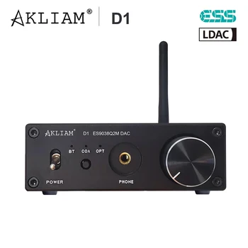 AkLIAM D1 ES9038Q2M Dac de Audio QCC5125 Bluetooth Hifi LDAC Descodificador de Sonido para Sonido de Alta Calidad