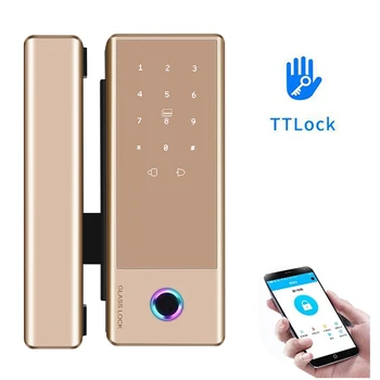 Bluetooth TTLOCK Inteligente Cerraduras Para Vidrio Doble o Individual de Vidrio O de Madera de la Puerta Wifi Opcional Concentrador Controlador Remoto
