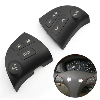 Botón de Control de la Cubierta del Volante Accesorios de Coches 2PCS/Set Negro de Buena Calidad, Alta Fiabilidad Para el Lexus ES350 2006-2012