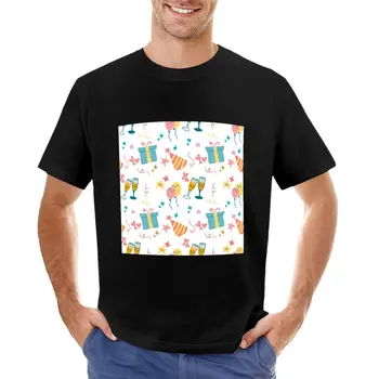 Celebrando o Parte de los elementos sin fisuras patrón sobre fondo blanco. Camiseta de secado rápido t-shirt para hombre camisetas gráficas