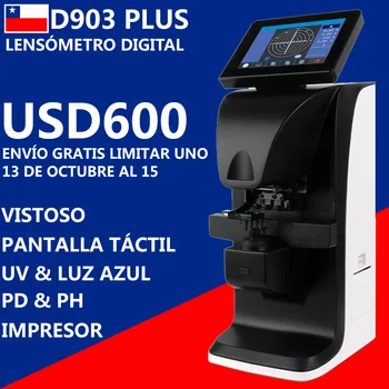 Chile Envío Gratis D903 Plus Digital Lesometro Auto Lensometro al lensometer Lenosmeter Focimeter UV de la Luz Azul EP PH de la Impresora