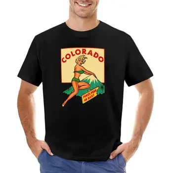 Colorado Pinup Pikes Peak Vintage de Viaje Calcomanía T-Shirt camisetas de graphic tees de anime camisa de hombre t