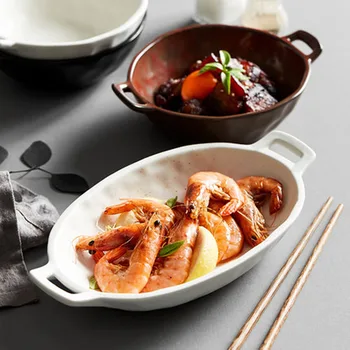 Comercial restaurante de la elipse de la personalidad creadora de la casa de estilo Nórdico Europeo plato de estilo simple y característica neto rojo de la tabla