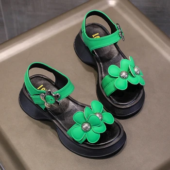 De las nuevas mujeres de cordel trenzado de la plataforma sandalias de verano de pino de la torta de la plataforma de aumentar zapatillas sandalias de Moda de alta calidad, sandalias