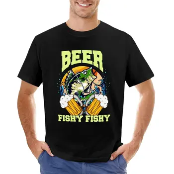 Divertido Cerveza Fishy Fishy Pesca Alcohol Amante de Papá T-Shirt T-shirt corta más el tamaño de camisetas de hombre champion camisetas