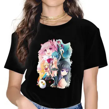 El Anime Puella Magi Madoka Magica Grupo de Camiseta de los Hombres de las Mujeres Ropa Unisex Poliéster Blusas Camiseta Para las Mujeres