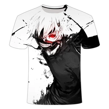 Fresca nueva camisetas de Tokyo Ghoul Camiseta de la Sangre Casual Ken Kaneki Camiseta Impresa Hombres Mujeres Japón Anime Ropa Cosplay Camiseta Tops
