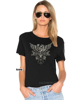 Korn Cráneo Alas Chicas Juniors Camiseta Negra Camiseta Nueva Banda De Merchandising Personalizar Camiseta Shirt18