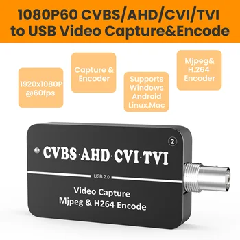 LCC261 1080P60 H. 264 CVBS PARA USB de la Tarjeta de Captura H264 MJPEG dos Streamer Encoder para la Cámara, el AHD CVI TVI CVBS para USB/UVC, CVBS2UVC