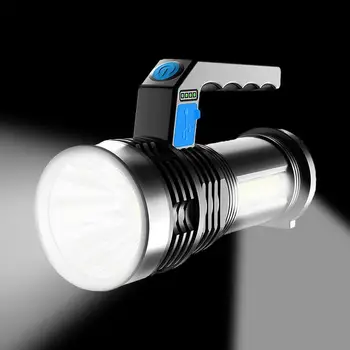Linterna de LED de la MAZORCA del Lado de la Luz de Largo alcance de la linterna Recargable Portátil Impermeable Linterna de Camping 4 Niveles de Brillo