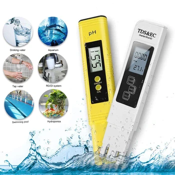 Medidor de PH & TDS Medidor Digital de la Calidad del Agua Probador de 0 a 14 PH Medidor Probador 0-9990PPM TDS&EC LCD de la Pureza del Agua PPM Filtro de Acuario