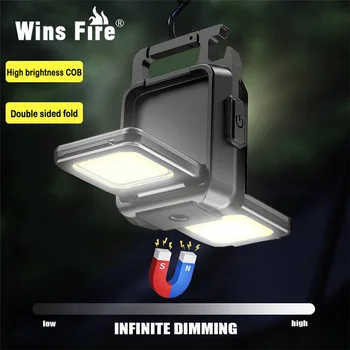 Mini LED Llavero Linterna de Luz de Doble COB Luces USB Recargable Luces de Trabajo de la Pesca Lanterna con Imán Incorporado en la Batería