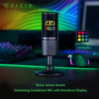Original Razer Seiren Emote Streaming Condensador Mic De 8 Bits Emoticon Pantalla Led Micrófono De Condensador Hipercardioide
