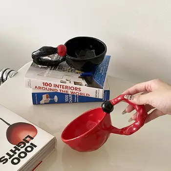 Personalizada creatividad con bola redonda de la manija de la taza taza vintage hecho a mano de cerámica de la taza de café pareja de taza de agua taza de regalo