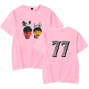 Peso Pluma nuevo álbum 77 de la malla de la camiseta de la causal de conejito de música de la camiseta de mujer de Manga corta camiseta de los hombres de hip hop camiseta