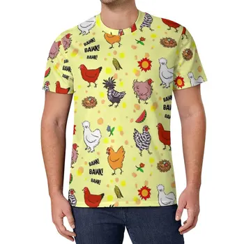 Pollo T-Shirt Animal Vintage Camisetas Hombre Y2K Camiseta de Verano de Manga Corta Graphic Tees Más el Tamaño