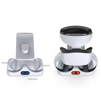 PS5 VR2 con la luz de la pantalla de la manija de carga de la base de PS VR2 asiento de carga con el almacenamiento de gafas de stand de accesorios de juego