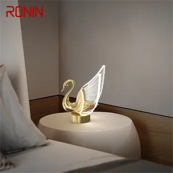 RONIN Nórdicos Creativo Cisne lámpara de Mesa, Lámpara de Escritorio LED de Luz para el Hogar Sala de estar Dormitorio de Cabecera