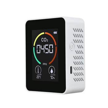 Sensor de infrarrojos de la Alarma de Analizadores de Gases de Interior de la Mini Concentración de Dióxido de Carbono Detector de Monitor de Calidad del Aire Portátil Medidor de CO2