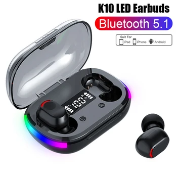 TWS K10 Aire Pro Fone Bluetooth Auriculares Auriculares Inalámbricos para Xiaomi Pantalla LED Auriculares con Micrófono Auricular Inalámbrico con Bluetooth