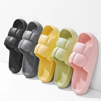 Verano Suave Zapatos de Nube Zapatillas de Interior de Silencio del cuarto de Baño Anti-slip Slide Eva Playa Flip Flops de las Señoras de los Hombres de Ocio Sandalias de 2023 nuevo